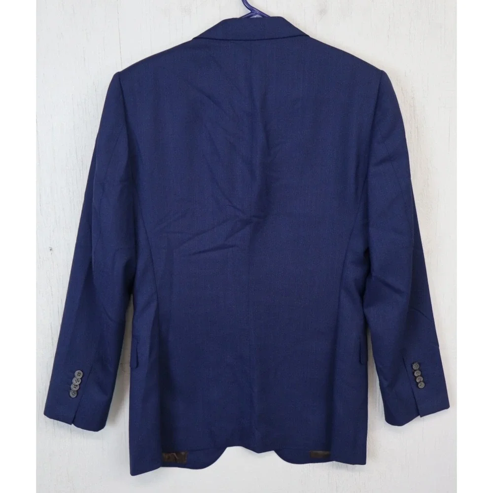 Suit Supply Vitale Barberis Canonico‎ Blue 2 Button Sport Coat Jacket 38R Havana